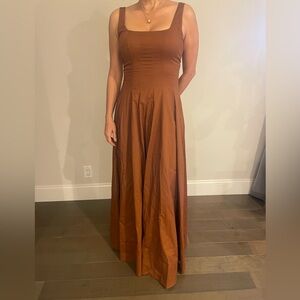 Elegant Brown Sleeveless Dress